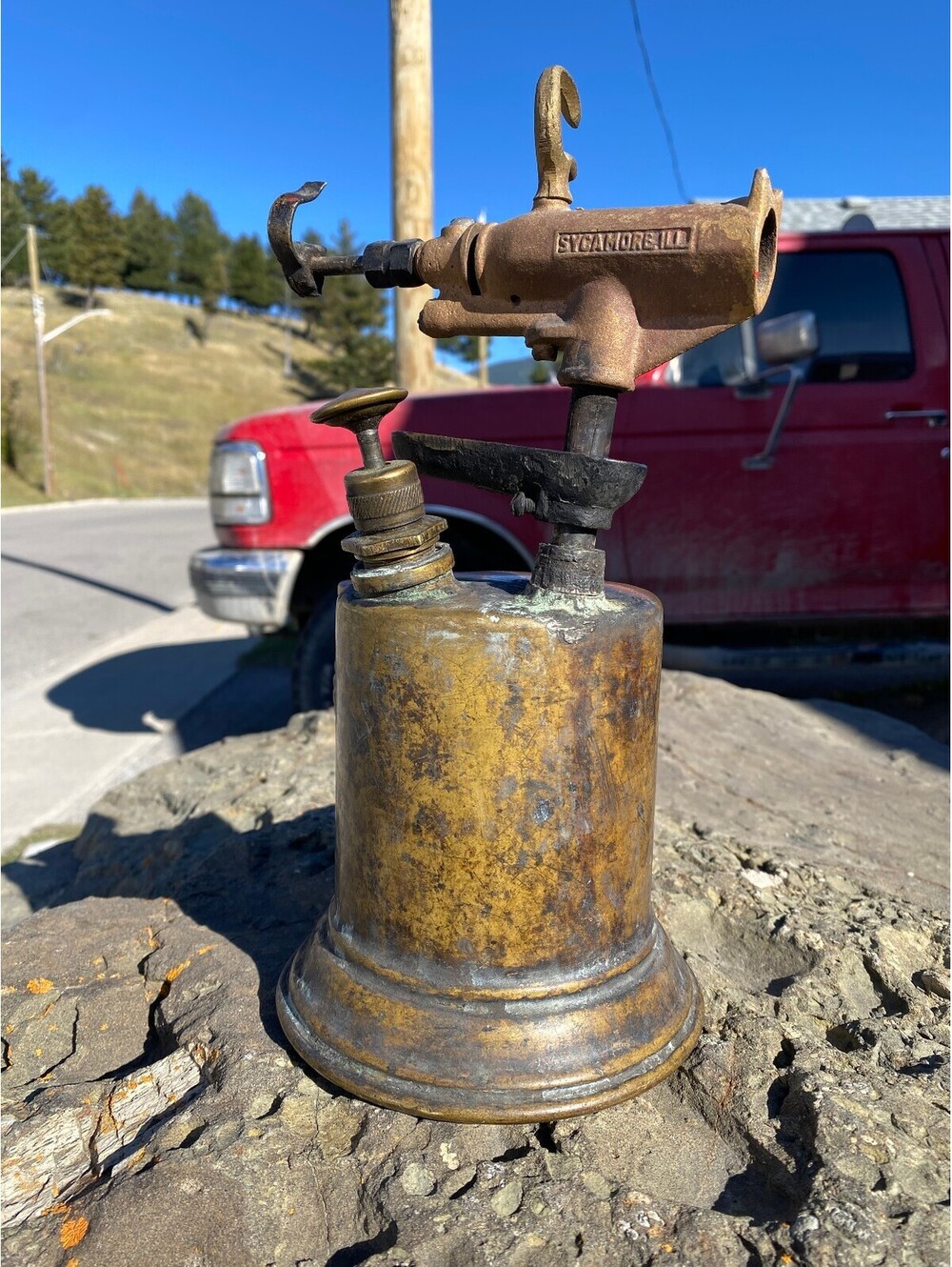 Vintage Turner 135 Brass Blow Torch Sycamore IL Antique Tool Parts Repair